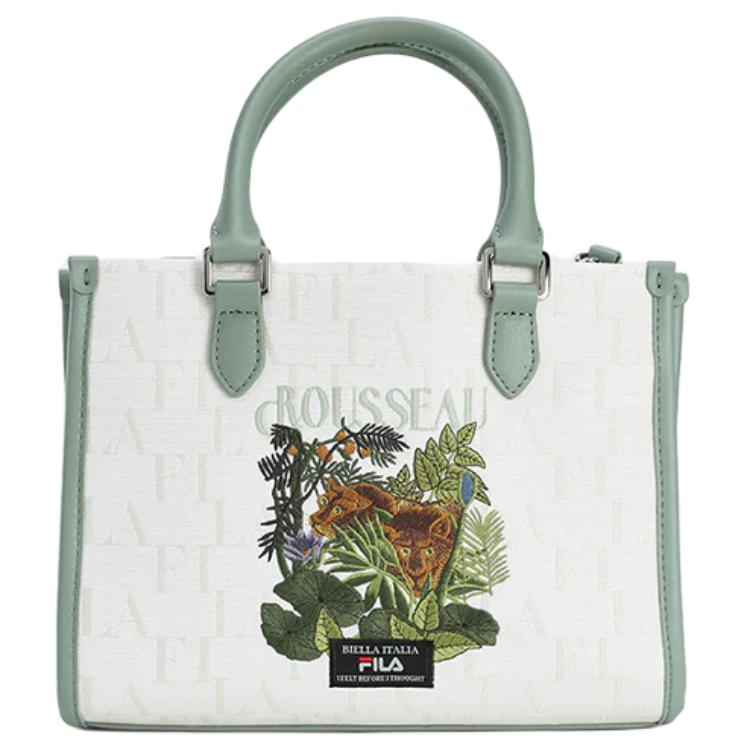 New FILA Fabric Tote Bag, Shopping Bag, Handbag Small Women's Cloud White F13W448167FWT