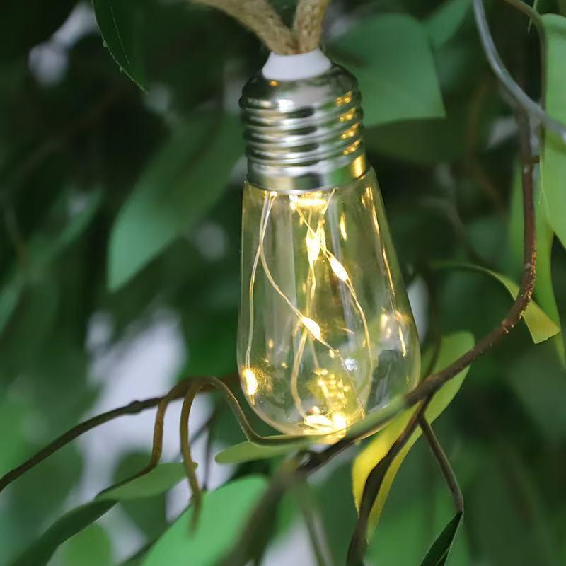 Wasserdichte Outdoor Solar Hanfseil Lichterketten - Kupferdraht Weihnachts- & Campingplatz Dekoration