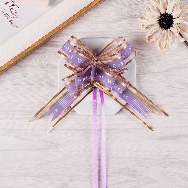 

10Pcs Pull Bow Gifts Ribbons DIY Gift Packaging Box Decoration Wedding Party Wrapping Bow Supplies фіолетовий