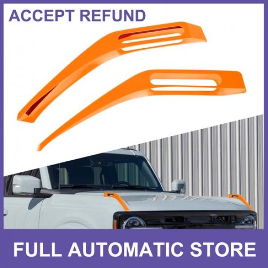 Engine Hood Hinge Covers for Ford Bronco -2024 Hood Trail Sight Trim Orange