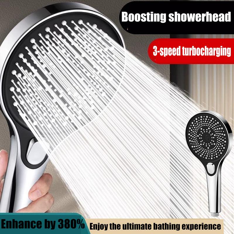 High Water Pressure Three Function Shower Head -Easy To Install, with Anti Clogging Nozzle, for Shower Use Only
