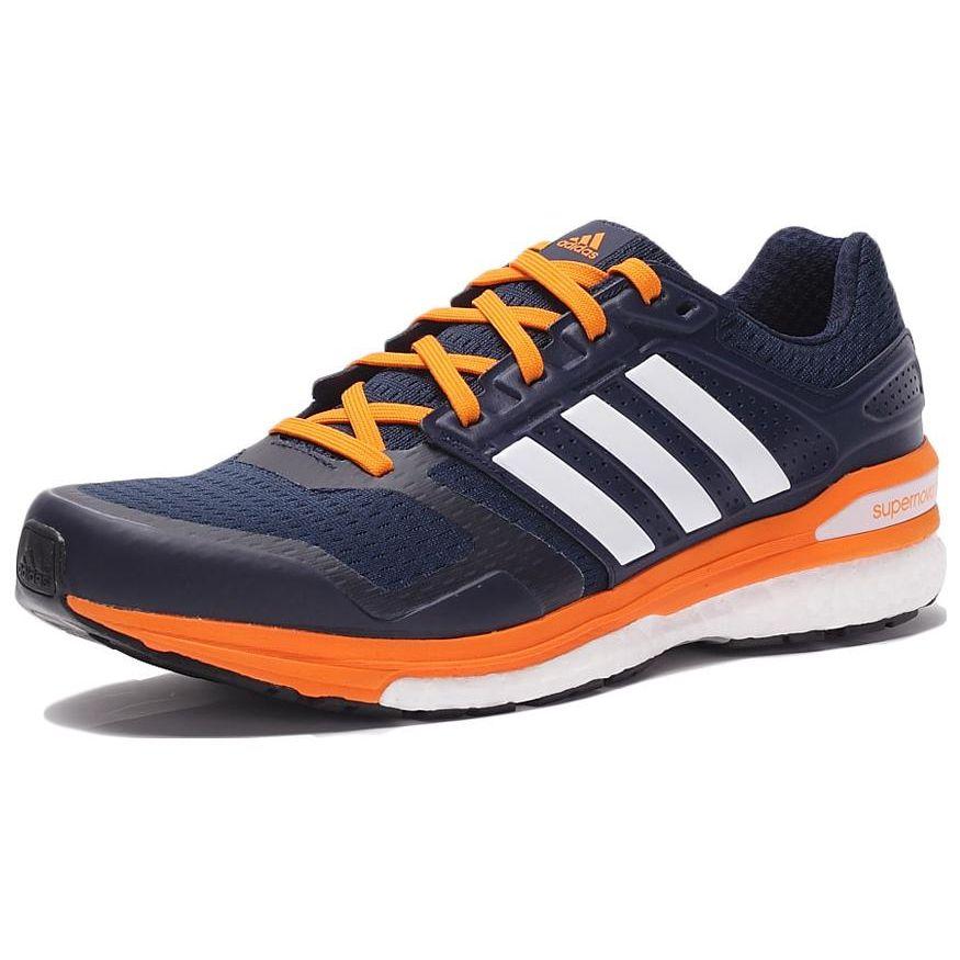 Adidas Supernova Round Toe Comfortable Shock Absorbing Durable Low Top Running Shoes Men Sneakers Blue Orange S78290