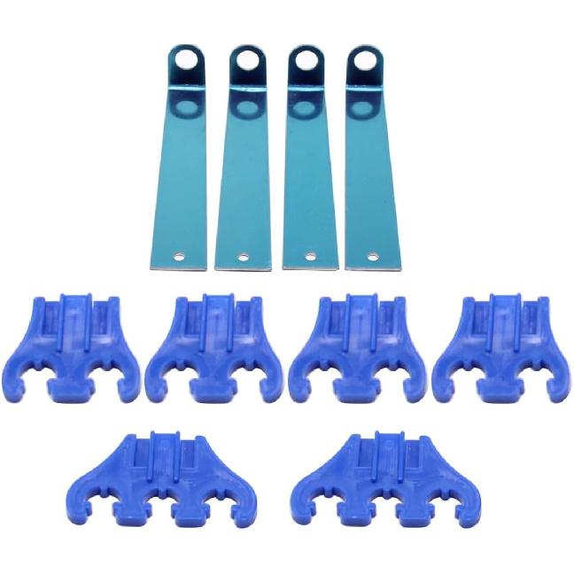 1 Set Blue Chrome Universal Spark Plug Wire Looms 7/8/9Mm Separator Fits For Chevy Ford