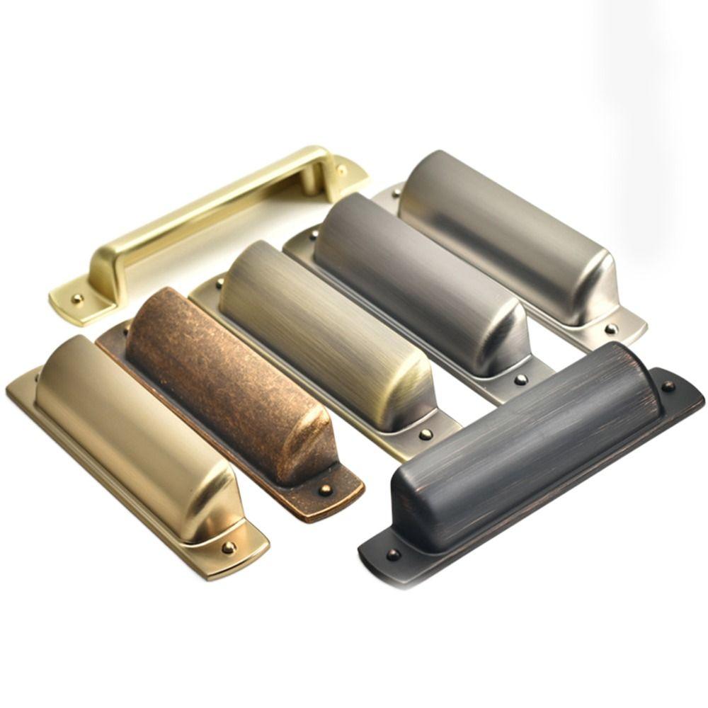 Heta Antika Mässingsskåpshandtag Åldrat Guldbrons Robusta Skåpskoppshandtag Vintage Lådkoppsdraghandtag Köksskåpsbeslag