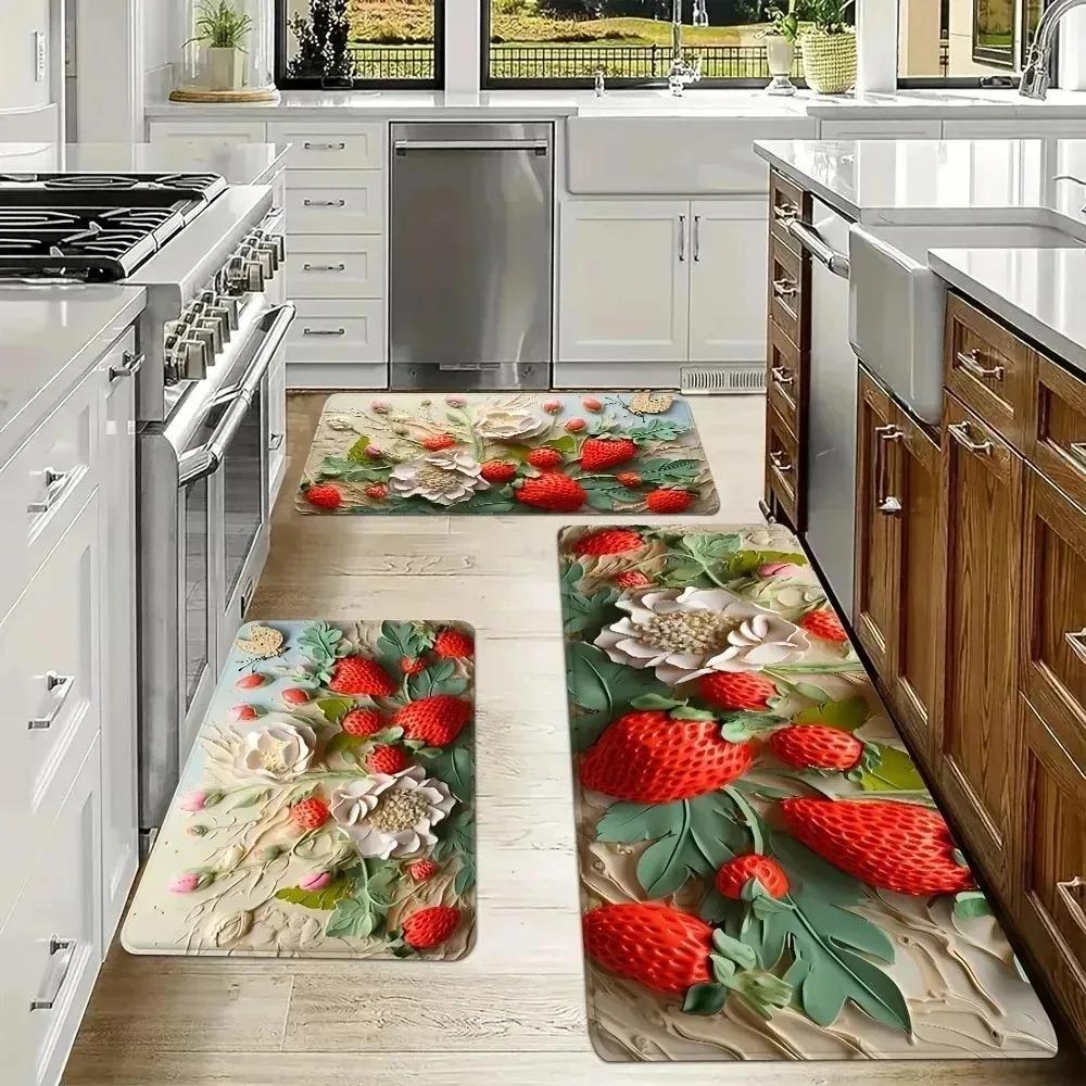 1 Stück Schöne Gitarrenmuster Fußmatten Küchenteppiche Rutschfest Pop-Design Wohnzimmerteppiche Badematte Teppich für Zuhause Spüle Wäsche Dekor