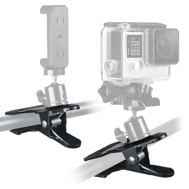 Multiple Phone Holder With Clamp Base 3 Adjustable For Camera Light Smartphone Desktop Stability