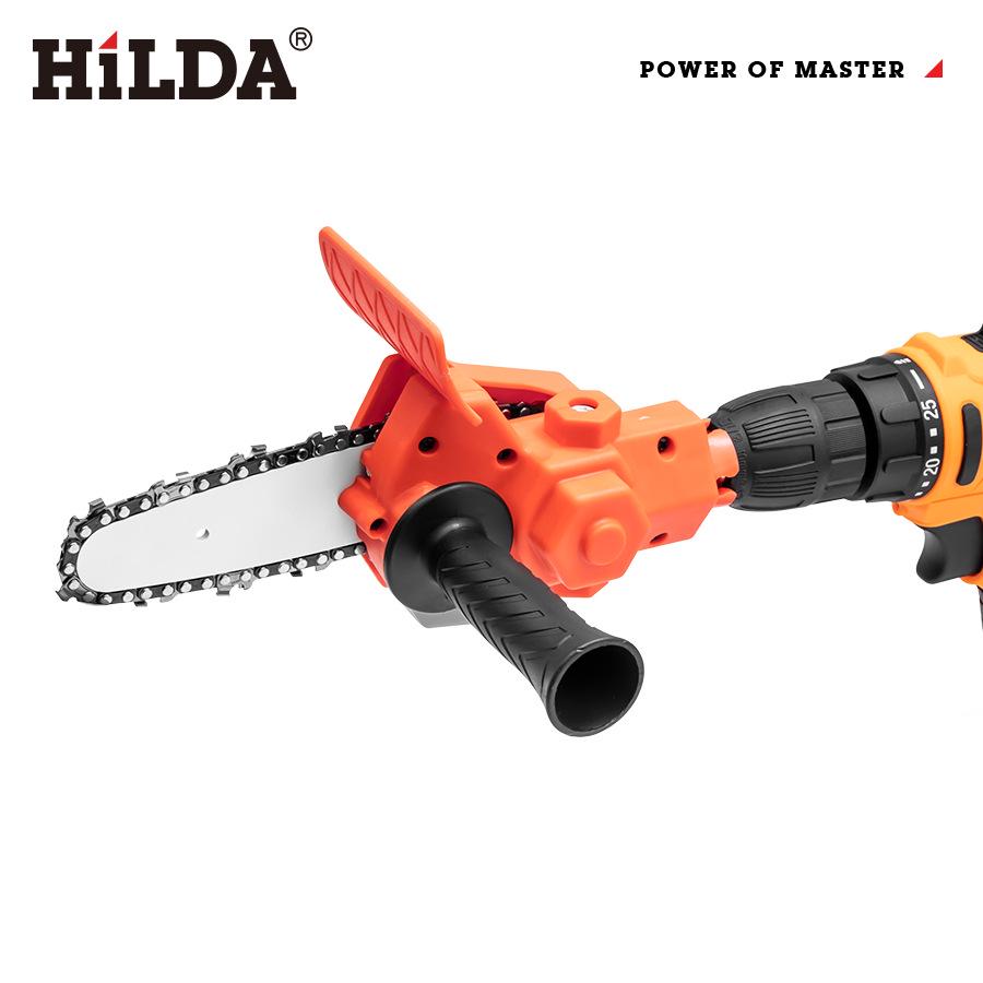 HILDA Electric Chain Saw & Drill: Portable Woodworking & Gardening Pruning Tool