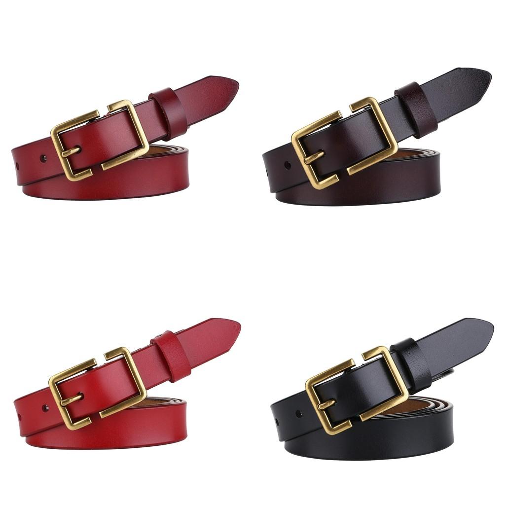 Womens Leather Belt With Stylish Square Pin Buckle For Daily Use