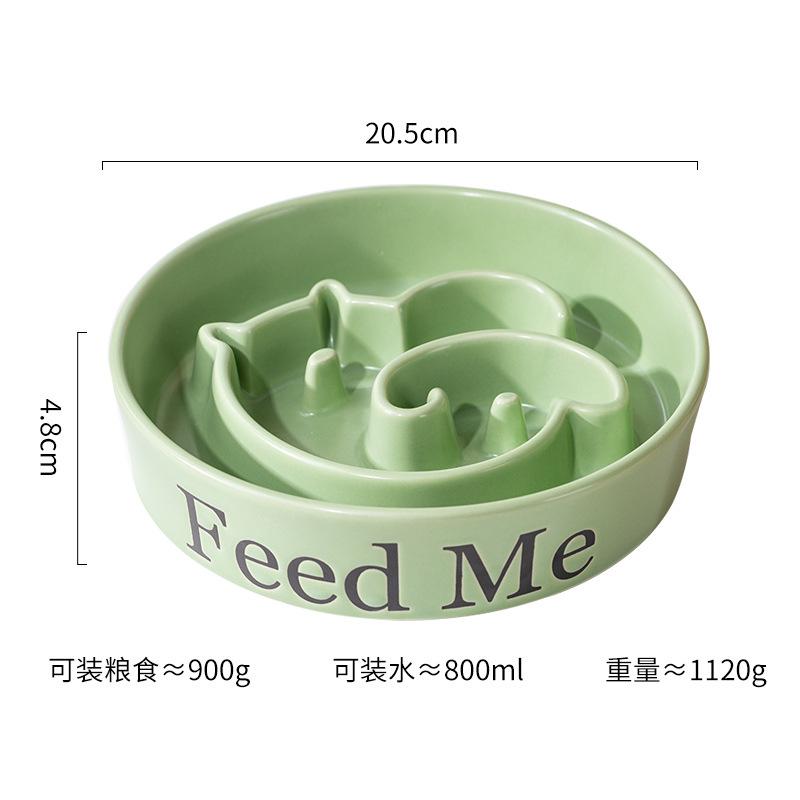 Bol en céramique pour chiens à alimentation lente, grand bol surélevé pour chiens moyens et grands, bol à alimentation lente à pied haut, gamelle pour animaux de compagnie.