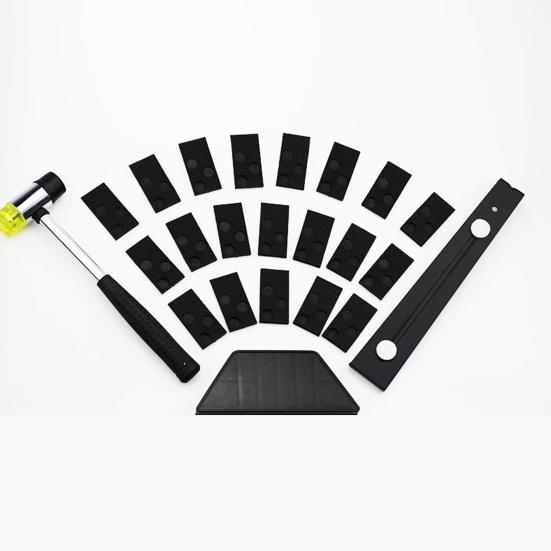 23-teiliges/Set Laminatboden Verlege-Set mit 20 Bodenabstandshaltern Klopfblock Hammer Zugeisen Vinylplanke Holzboden Verlegewerkzeug Set