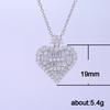 Ladder Love Shape Full Zircon Necklace T Square Zircon Sugar Heart Splicing Group Setting, Engagement Collarbone Necklace
