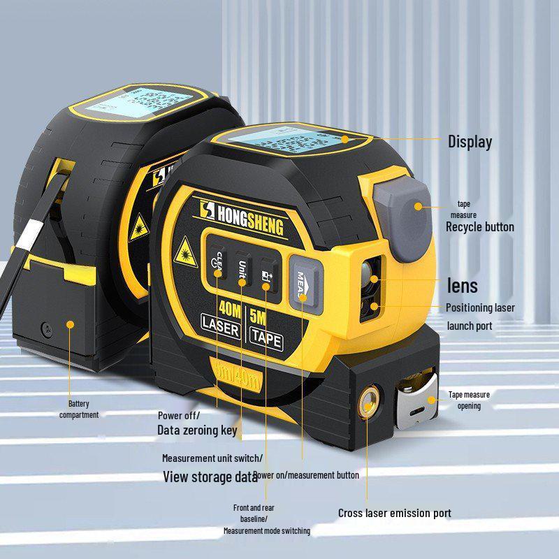 Three-in-One Smart Laser Rangefinder: Digital Tape Measure & Electronic Ruler