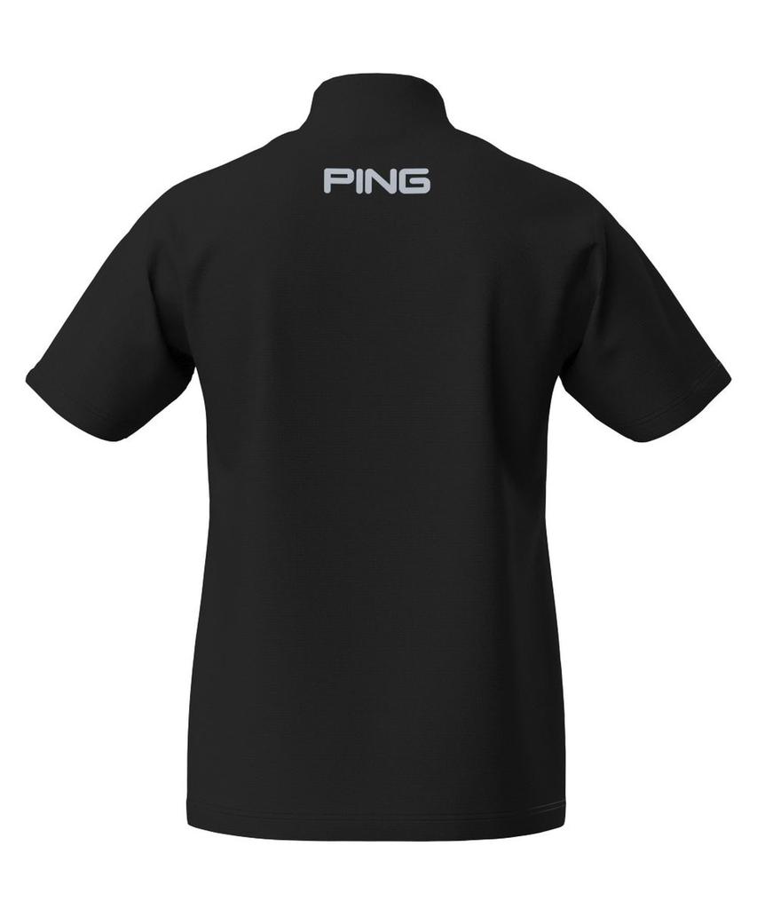 Ping Apparel Men's Short Sleeve High Neck Shirt (Lightweight, Stretch, UV Protection) / Golf Undershirt / 621-4267801 010_Black, Size 3L