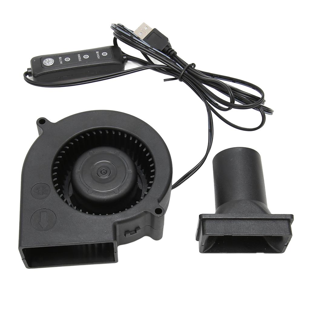 USB Blower Fan 3.8in 3 Speed Mode DC 5V Brushless 3800 RPM 22 CFM Computer Cooling Fan for PC