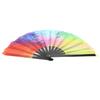 Colorful Folding Hand Held Fans with Bag Festival Decoration Gift for Birthday Thanksgiving Christmas