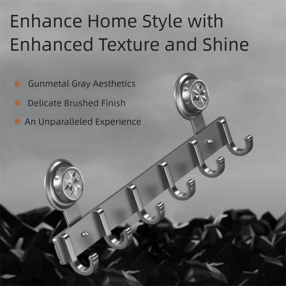Wall Mounted Suction Cup Door Hook 4/5/6/7/8 Hook Hanging Coat Holder Wall Clothes Hanger  Bathroom