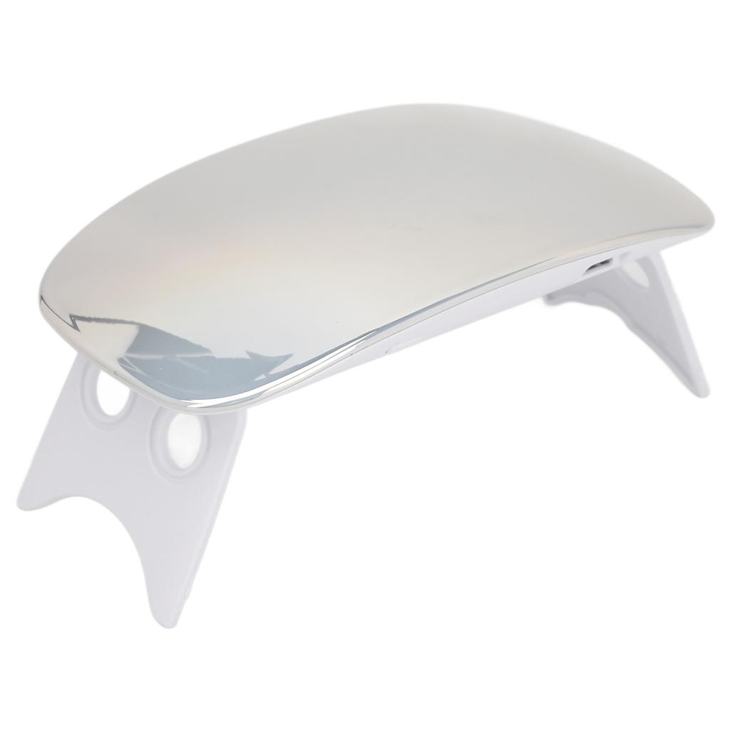 Nail Lamp 6W Portable Foldable Handheld Fast Curing Dryer UV LED Nail Light for Manicure Silver