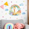 Cartoon Giraffe Rainbow Star Cloud Wall Sticker for Kids Room Decor