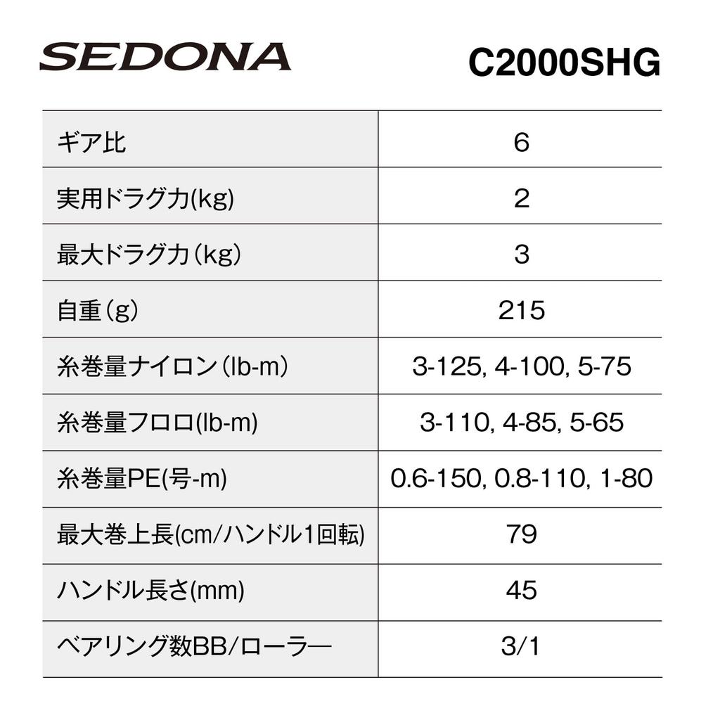 Shimano Spinning Reel 23 Sedona C2000SHG