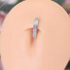 Pink Butterfly Belly Button Piercing Jewelry Women Cz Navel Barbell Fashion Crystal Reverse Curved Belly Rings Piercing Ombligo