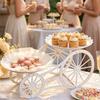 2pcs Carriage Shaped Wedding Cupcake Stand, Elegant Vintage Double Layer Dessert Display Rack, Non-Food Contact Decorative Serving Display Stand