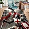 Cross Templars Knight Polyester Carpet, Soft Indoor Mat for Office Chair, Living Room, Computer Desk - Decorative Home Office Rug Design