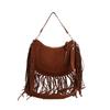 2025 New Fashion High Quality Women Faux Suede Tassel Shoulder Bags Bohemian Style Large Capacity Handbags Versatile Tote Bags