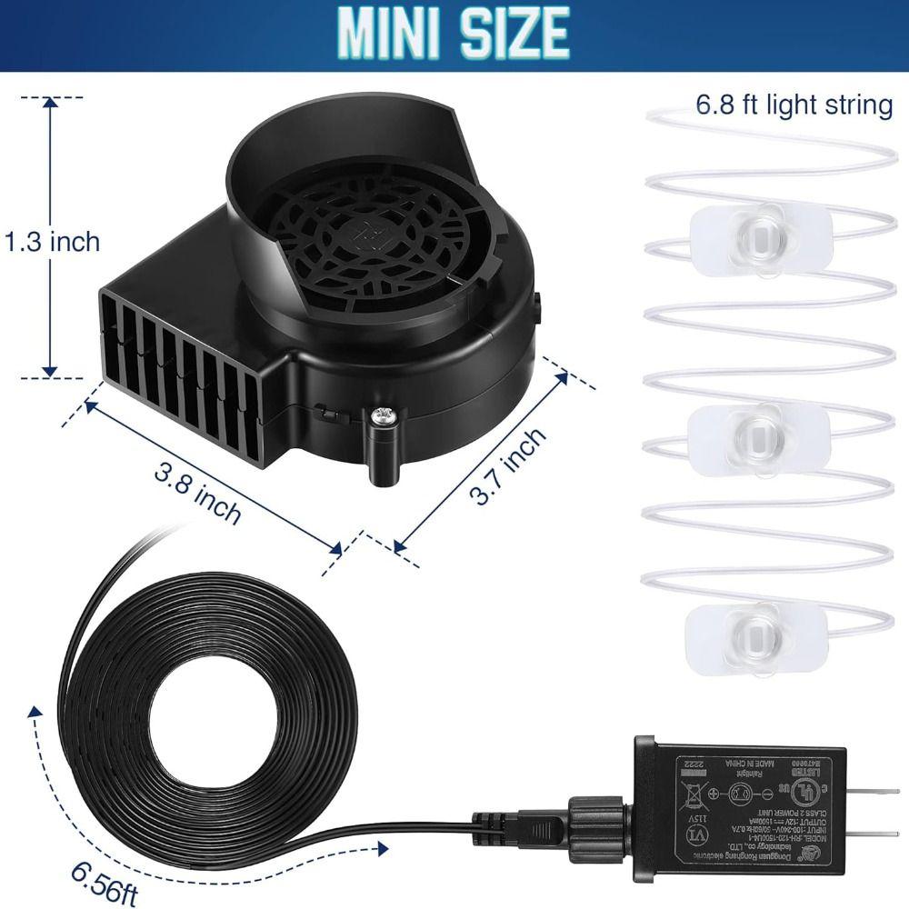 Mini 12V 0.8A Inflatables Blower LED Light Strings High Power Air Blower Durable Univesal Blower Fan Holiday Display