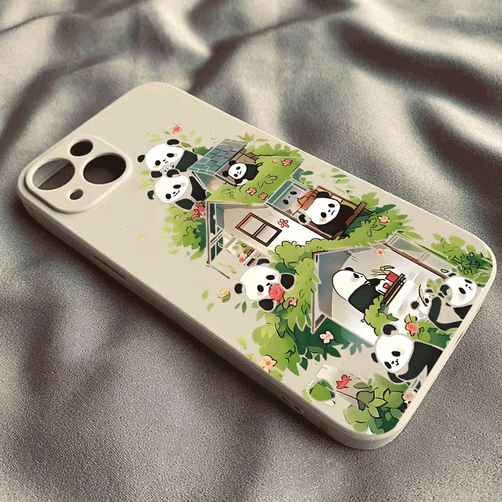 Panda silicone Phone Case for For Xiaomi Redmi Note 14 13 12 11 10 9 8 7 14 Pro Plus 4G 5G Anti-Scratch Slim Fit Trendy Cover