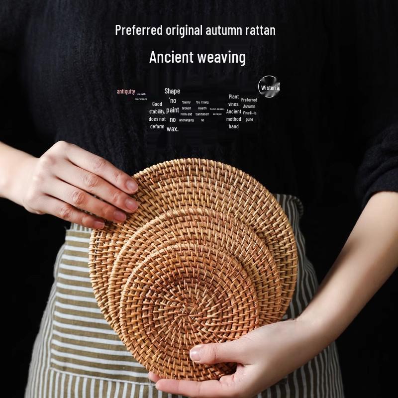 Rattan Weave Heat-Resistant Table Mat & Coaster Set