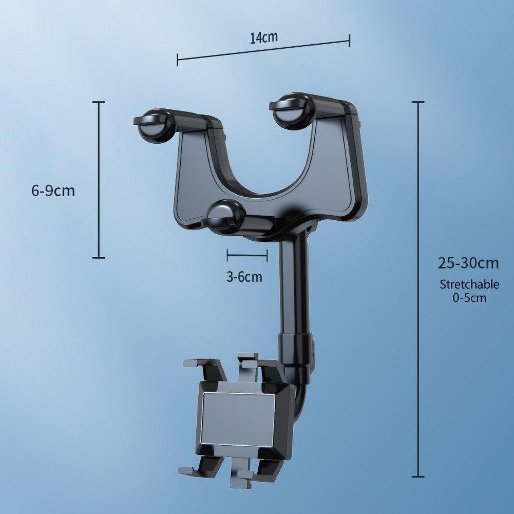 Multifunctional Car Rearview Mirror Phone Holder,360 Degree Rotatable Rear View Mirror Phone Mount,for iPhone Android Smart Phones