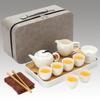 Gilded Mutton Fat Jade White Porcelain Travel Tea Set