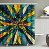 Colorful Geometric Shower Curtain Bathroom Decor Waterproof Fabric Shower Tarpaulin Various Sizes Available (175x203cm)