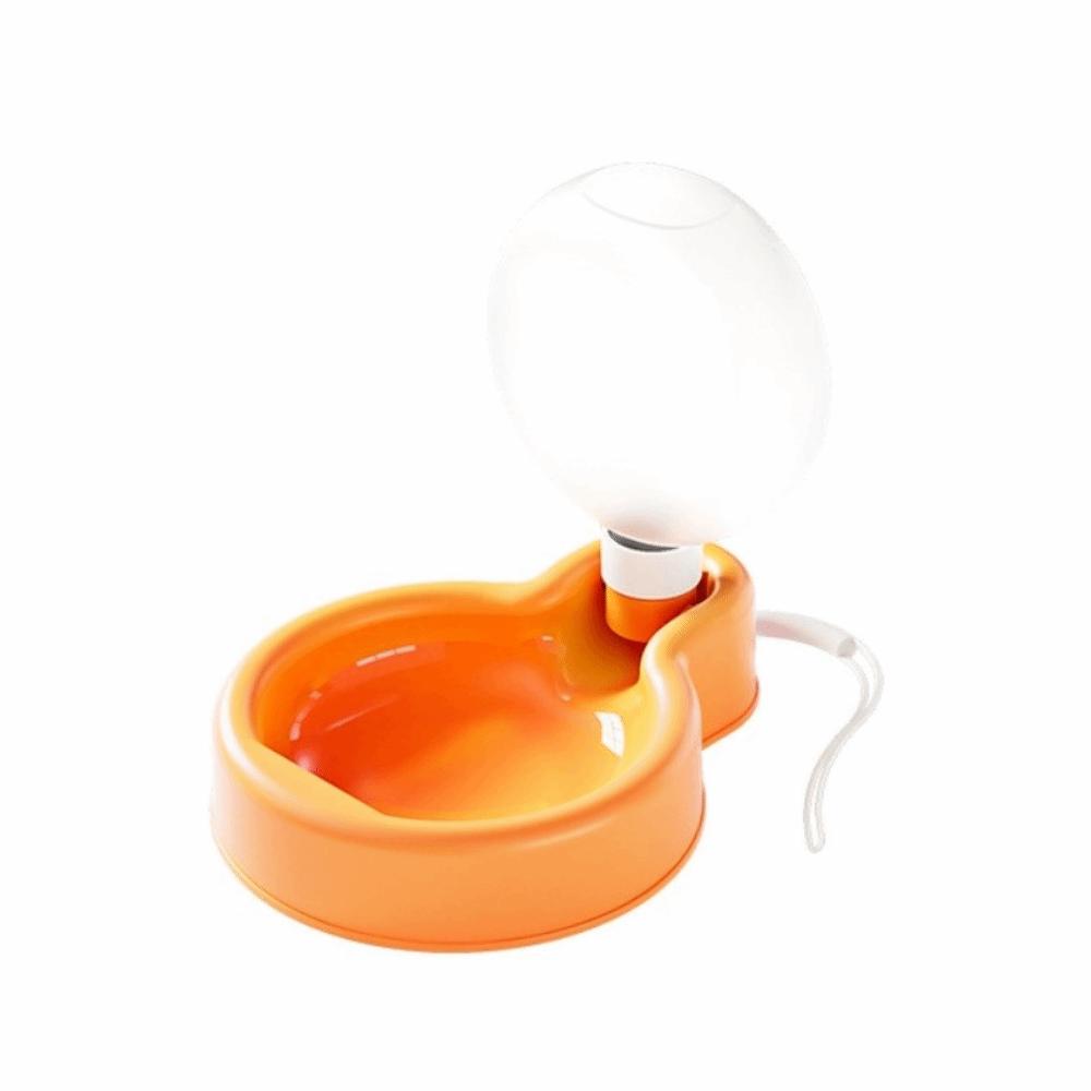 Plastic Cat Dog Water Bottle Folding Food Water Container Portable Pet Water Bowl  Outdoor Travel Orange S