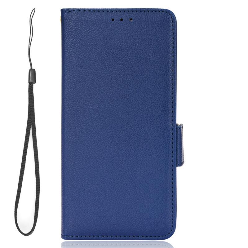 Nokia X30 5G Flip Lanyard Case with Card Slot - Lychee Leather Pattern, Solid Color