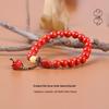 Genuine Cinnabar Lotus & Amber Hetian Jade Bracelet - Gift for Peace, Longevity, and Prosperity