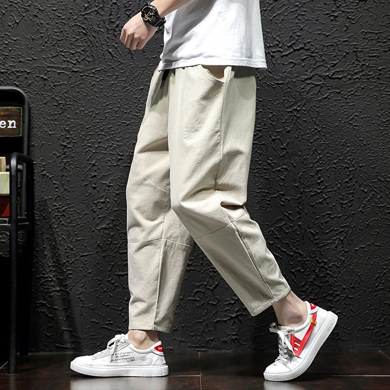 

Летние повседневные брюки больших размеров для мужчин, модные японские укороченные брюки, свободные брюки для мужчин 5xl M