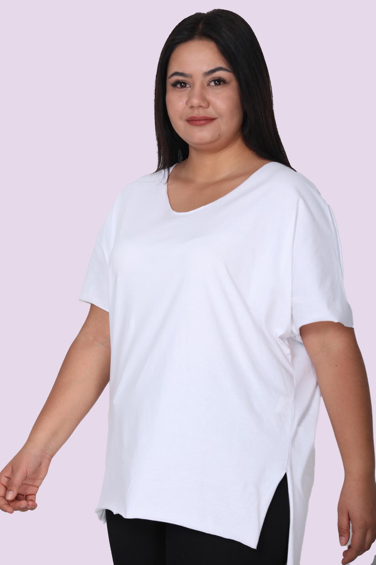 

Футболка больших размеров с V-образным вырезом STANDART белый