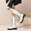 Fashion Women's Thigh High Boots Black Fashion Black Punk Goth Sexy Woman Platform Boots Motorcycle Boot Women Heels Shoes Big Size 43