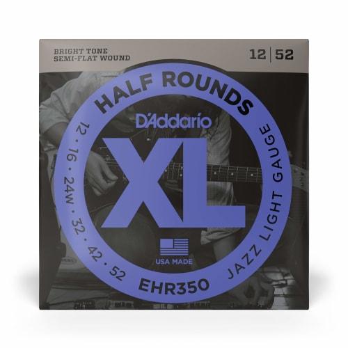 D'Addario 403 Stainless Steel Half-Round Electric Guitar Strings, Jazz Light, .012-.052, EHR350