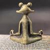 1PC Retro Copperware Incense Socket Zen Frog Ornaments Solid Pure Copper Frog Tea Pet Incense Holder Ornaments