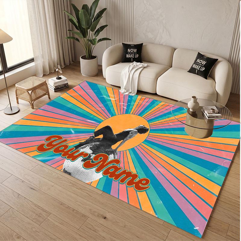 Custom Name Crystal Velvet Rug,Harry Styles Comfortable Anti Slip Floor Mat For Room Decoration
