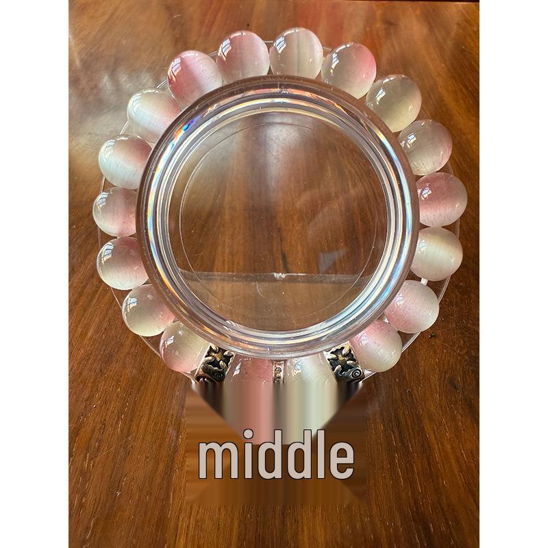 

Браслет из бусин Chrome Hearts с разноцветными камнями «кошачий глаз» и крестом - Модный подарок унисекс 18 cm