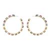 Fashion Simple Round Circle Hoop Earrings Color Diamond Earrings