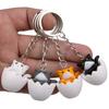 Adorable Eggshell Cartoon Cat Resin Pendants Keychain For Gifts Children