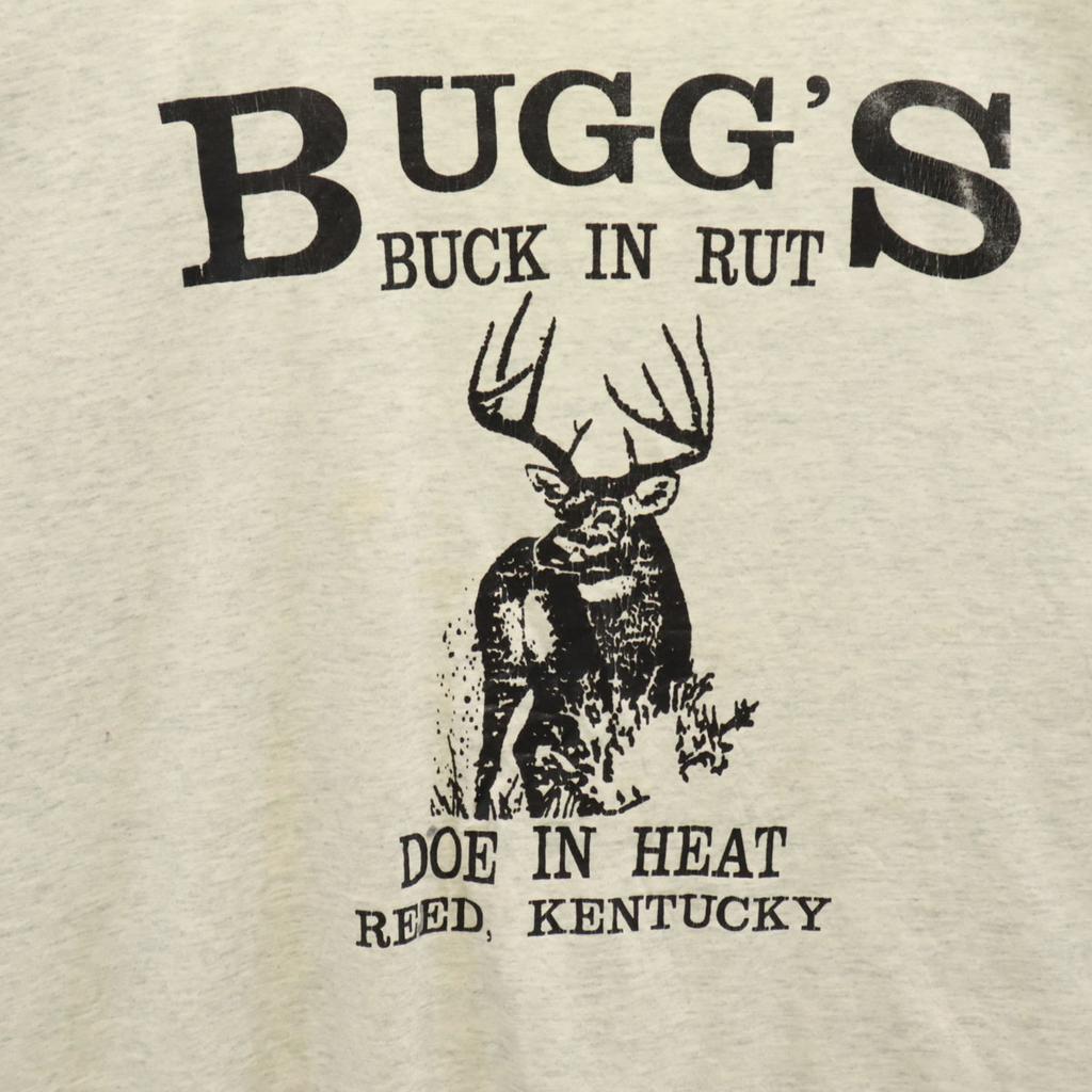 FRUIT OF THE LOOM MEJOR Años 90 Hecho en EE. UU Estampado de ciervo viejo Camiseta de manga corta para hombre Usada