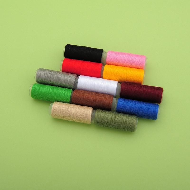 12 farger 402 sytrådsett Fast farge polyester håndverkstråd