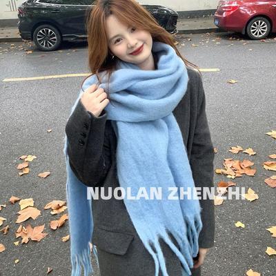 Einfarbiger Damen-Schlauchschal aus Imitat-Kaschmir - Warmer Herbst-/Winter-Halswärmer-Trend für Paare und Studenten