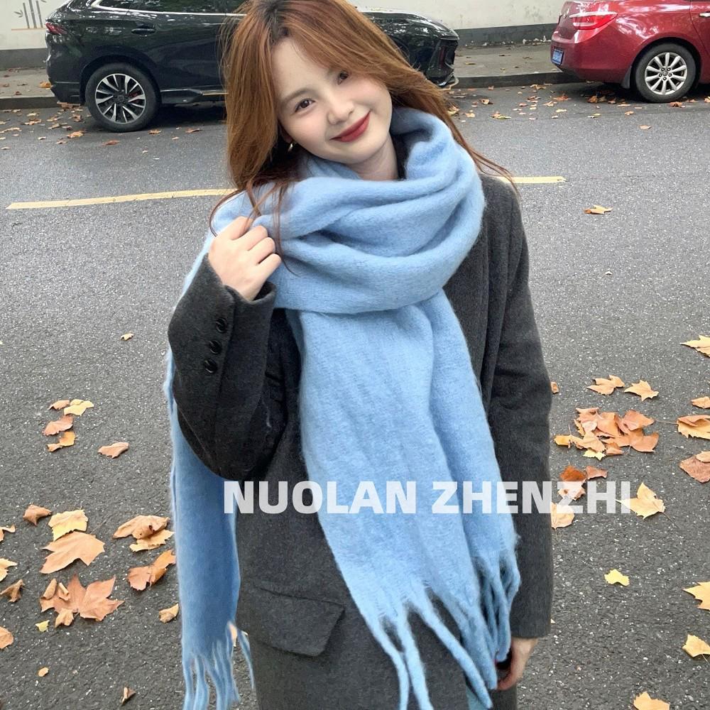 Solid Color Women's Imitation Cashmere Loop Scarf - Warm Autumn/Winter Neck Warmer Trend for Couples and Students