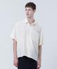 Tonilolenseu Vintage Texture Loose Fit Short Sleeve Shirt Ivory